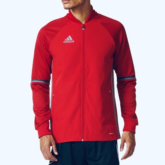 Adidas Climacool Condivo 16 Mens Activewear Full Zip Red Training Jacket Size S - Picture 1 of 9